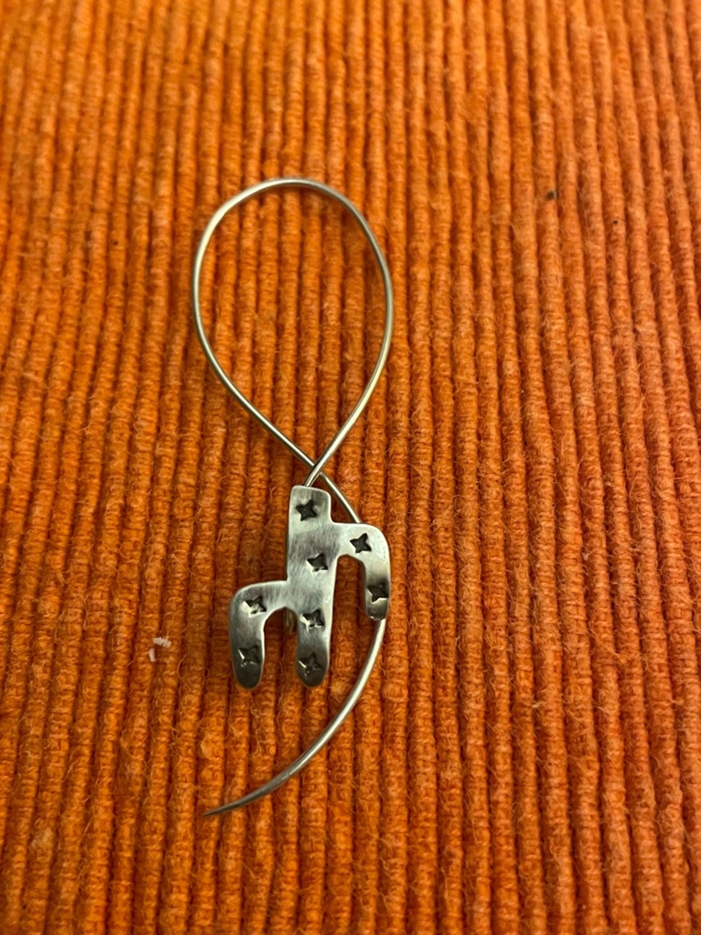 Sterling Silver Unique Wire Threaded Cactus Stick Pin